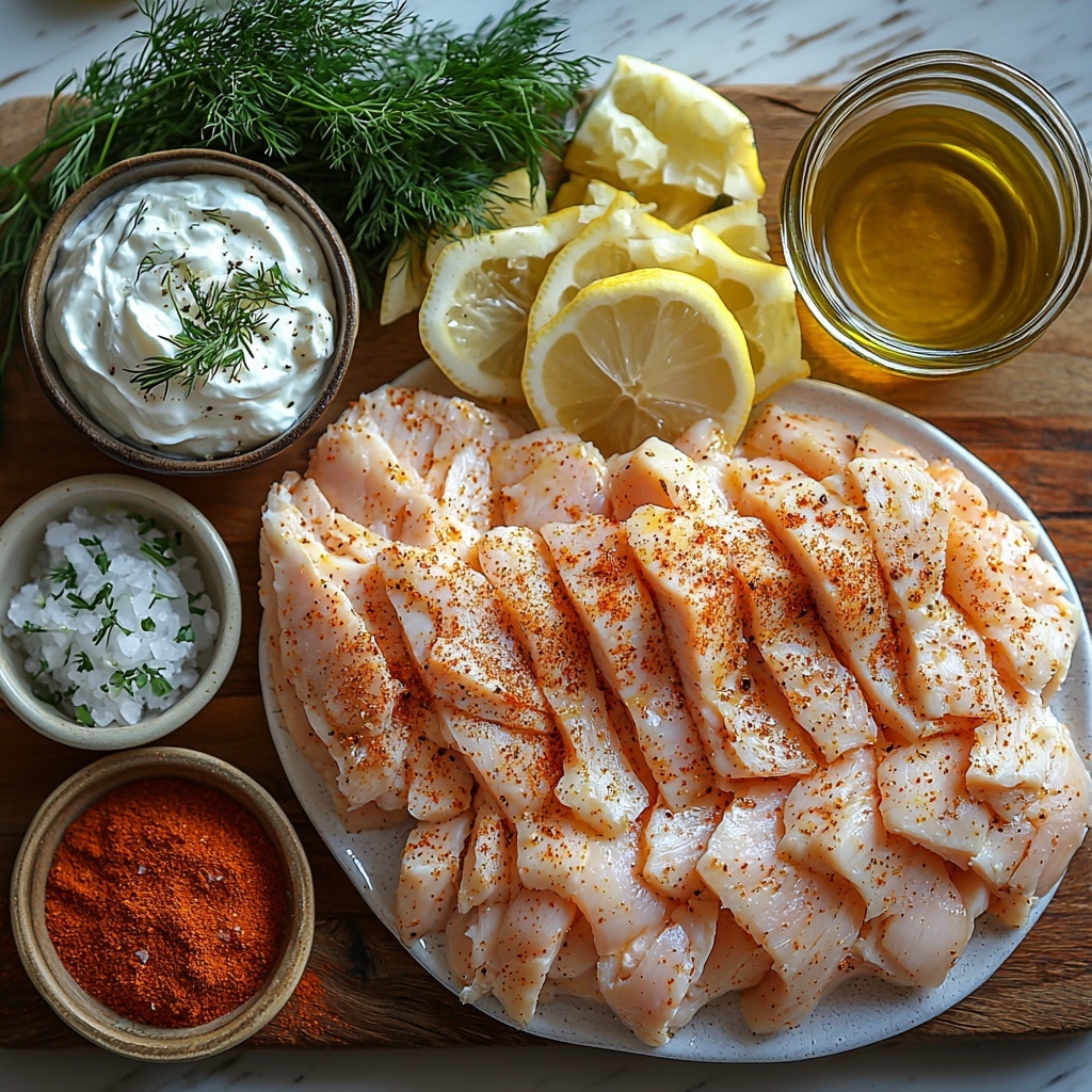 A clean white marble surface neatly arranged with the main ingredients for roasted autumn vegetable pot pies: vibrant diced butternut squash and pumpkin showcasing warm orange hues, bright orange carrot chunks, fresh green quartered Brussels sprouts, and creamy white cauliflower florets. Nearby, glossy sliced brown crimini mushrooms add an earthy tone, paired with a small cluster of thawed green frozen peas. A rustic wooden bowl holds golden olive oil and a small dish of unsalted butter cubes. Fresh herbs including chopped thyme and rosemary sprigs lie delicately beside whole bay leaves. A glass measuring cup contains creamy white Greek yogurt. A mound of pale all-purpose flour sits next to cracked black peppercorns and coarse salt in small ceramic bowls. A halved large onion with visible layers and peeled garlic cloves rest on a wooden board. Two egg yolks glow warmly in a small glass bowl, alongside a tiny pitcher of buttermilk. The layout emphasizes natural textures—rough squash skin, smooth mushroom caps, fluffy flour, and fresh herbs—balanced with pops of vibrant autumn colors. Elements spaced thoughtfully with soft natural daylight casting gentle shadows, styled for freshness and seasonal warmth. Overhead shot, top down view, flat lay photography, professional food styling --ar 1:1 --q 2 --s 750 --v 6.1