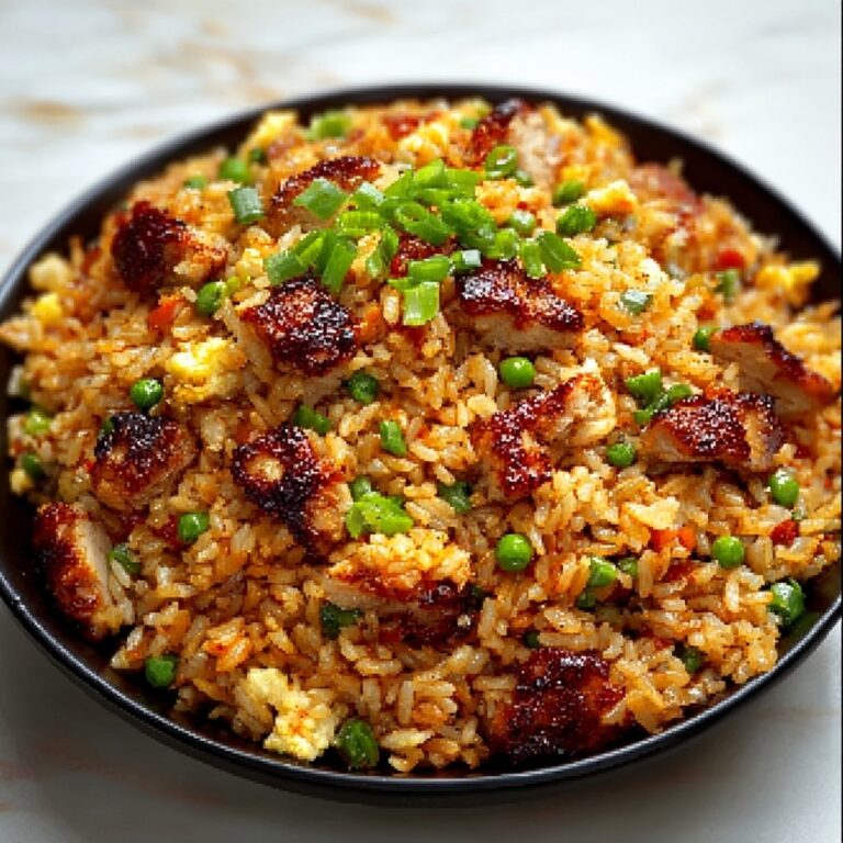 High Protein Crispy Garlic Chicken Fried Rice (Quick & Flavorful!) Recipe