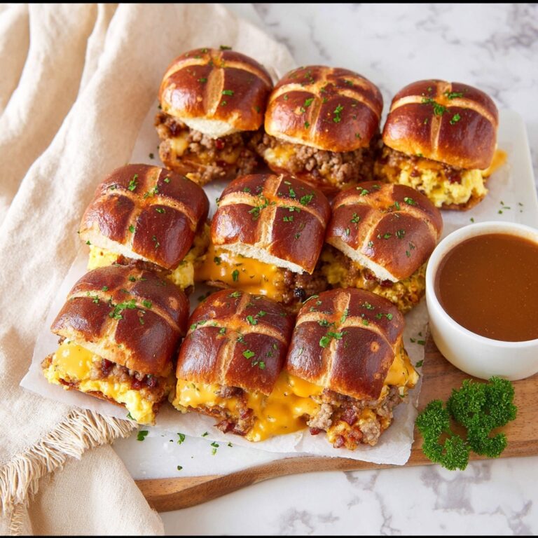 Breakfast Sliders with Sausage, Eggs, Bacon, and Colby Jack Chees Recipe