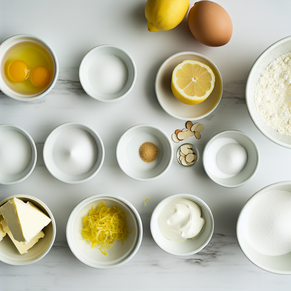 Lemon Almond Cake with Lemon Glaze and Toasted Almond Topping Recipe - Recipe Image