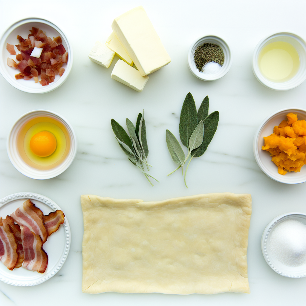 Savory Bacon, Sage & Pumpkin Puff Pastry Pizza Recipe - Recipe Image