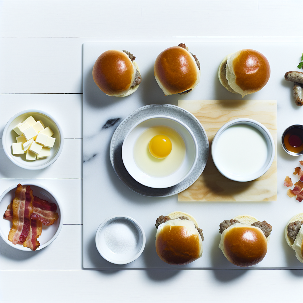 Breakfast Sliders with Sausage, Eggs, Bacon, and Colby Jack Chees Recipe - Recipe Image