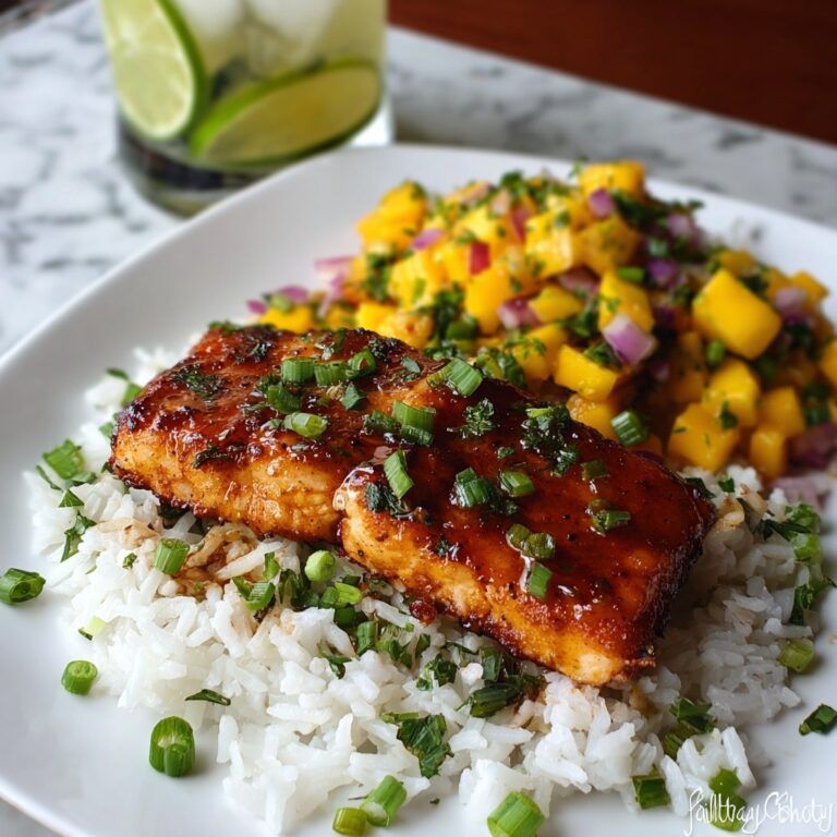 Honey Lime Chicken & Mango Jasmine Rice Stack Recipe
