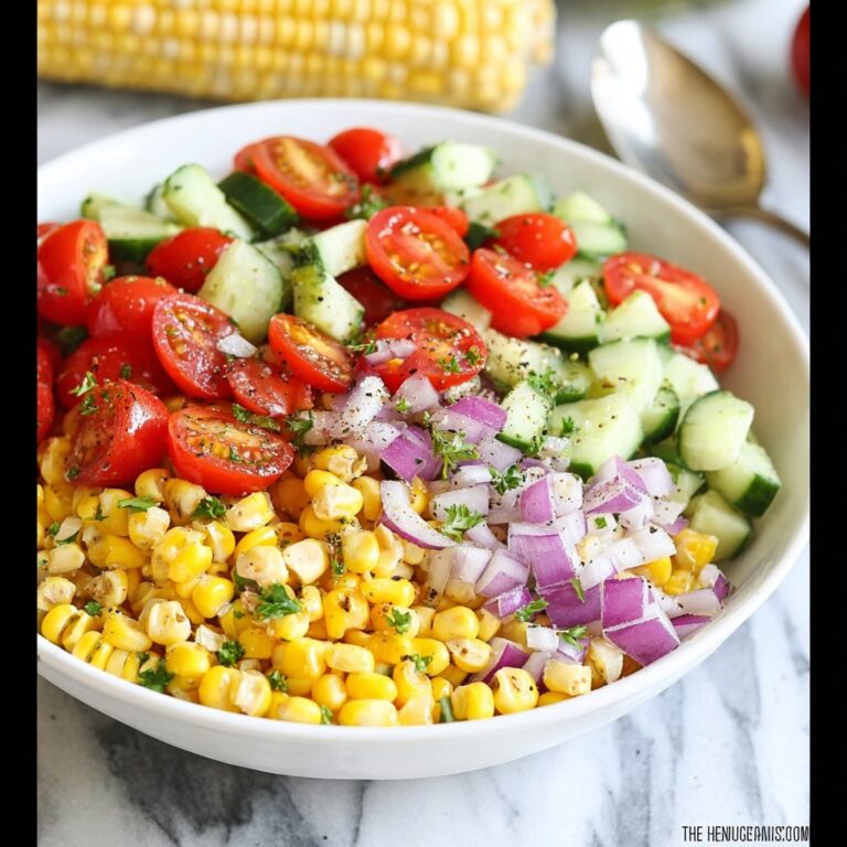 Fresh Corn Salad with Cherry Tomatoes, Cucumbers, and Herbs Recipe