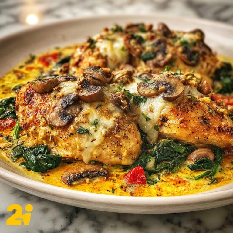 Chicken Spinach Mushroom Low Carb Oven Dish Recipe