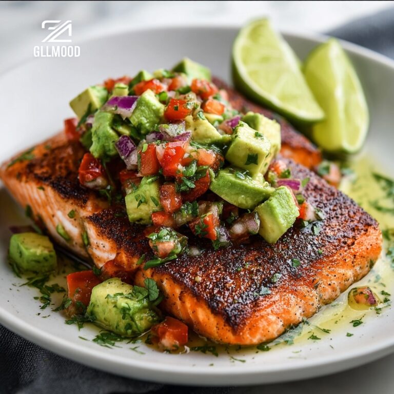 Baked Cilantro Lime Salmon with Avocado Salsa Recipe