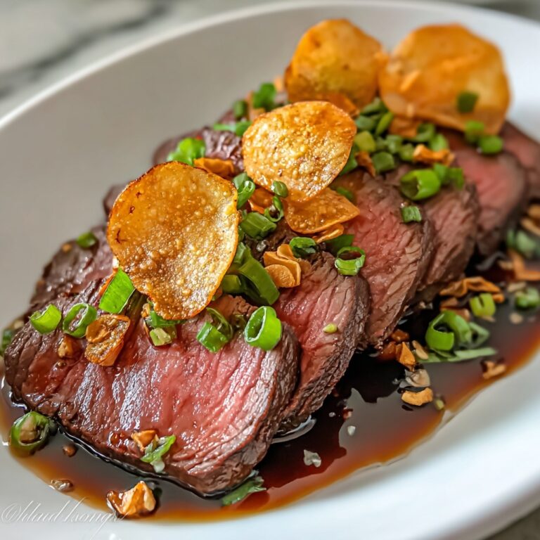 Melt-in-Your-Mouth Beef Tataki with Garlic Chips & Ponzu Recipe