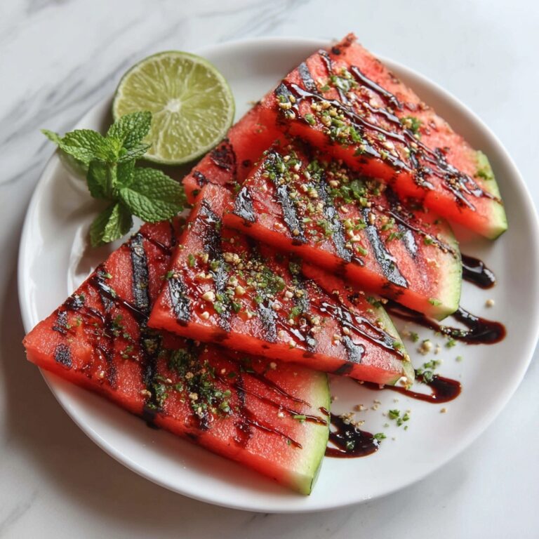 Grilled Watermelon with Feta, Basil, and Balsamic Vinegar Recipe