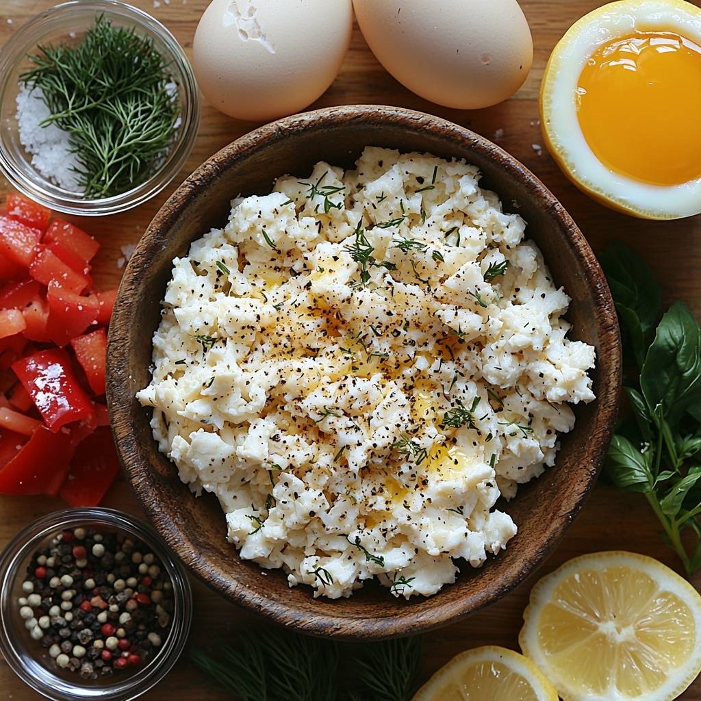 A clean, bright kitchen surface with all main ingredients for Mango Strawberry Sunset Cupcakes neatly arranged in a flat lay style: a small mound of fine, white all-purpose flour in a clear glass bowl; granulated white sugar in a rustic ceramic dish; a smooth pat of pale yellow unsalted butter on a wooden butter board; two large brown eggs with smooth shells placed side by side; a small glass bowl of vibrant golden-yellow mango puree with silky texture; a clear bowl filled with rich red strawberry puree, glossy and slightly textured; a tiny white porcelain spoon holding fine white baking powder; a small bottle of vanilla extract with amber liquid inside; and a tiny ceramic dish with fine white salt grains. The arrangement is carefully spaced, with natural soft lighting highlighting the contrasting warm and cool tones—matte and glossy textures creating visual interest. Scattered delicate green mint leaves add freshness and a pop of color. Clean wooden and ceramic kitchen props complement the natural, inviting aesthetic. Overhead shot, top down view, flat lay photography, professional food styling --ar 1:1 --q 2 --s 750 --v 6.1