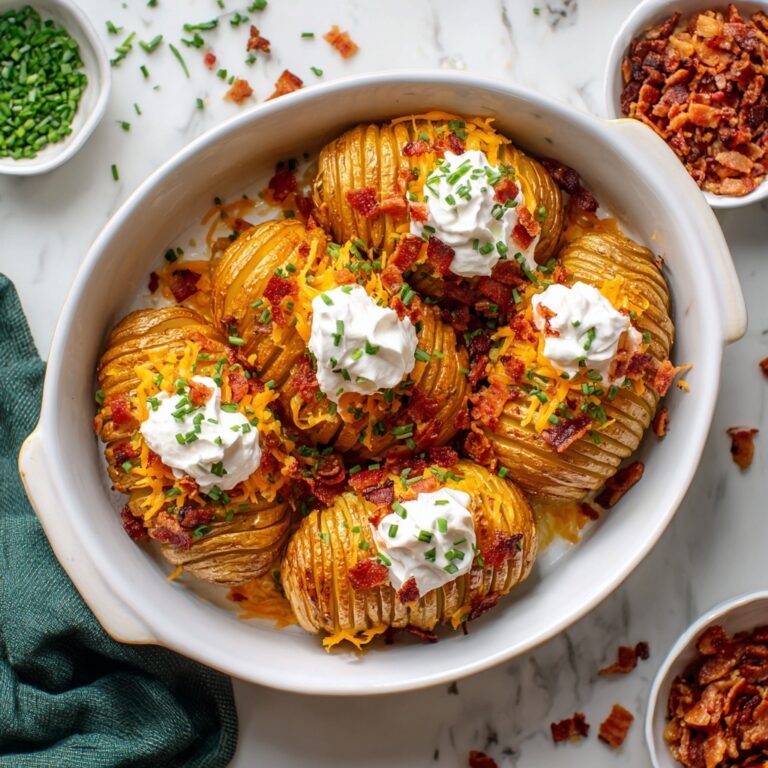 Loaded Hasselback Potatoes with Sour Cream and Bacon Recipe