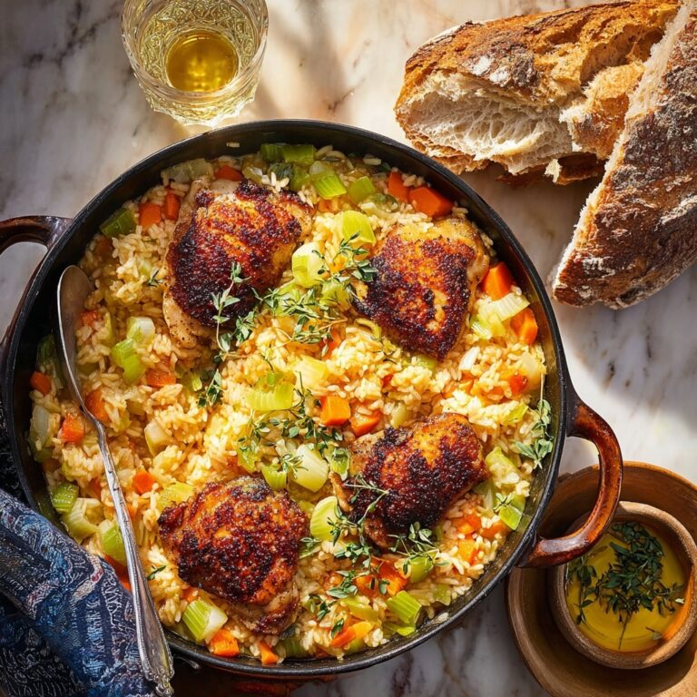 One Pot Mustard Chicken and Orzo Recipe