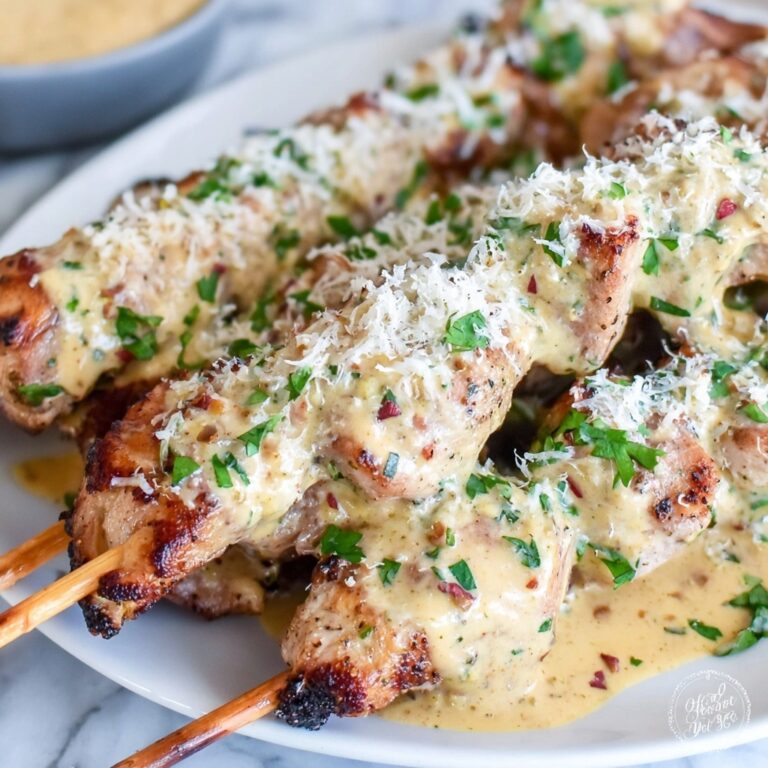 Garlic Parmesan Chicken Skewers Recipe