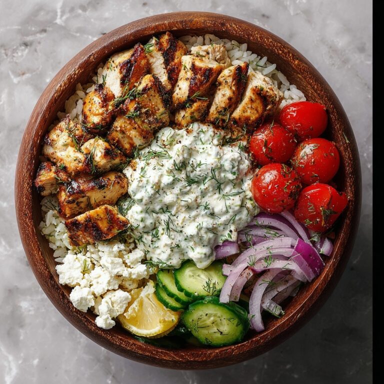 Greek Chicken Souvlaki Bowls with Herbed Feta Sauce – Ultimate 30-Minute Mediterranean Dinner Recipe