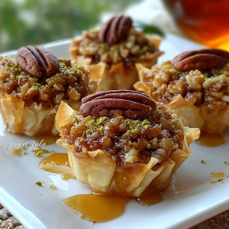 Sweet & Crunchy Pecan Caramel Baklava Cups Recipe