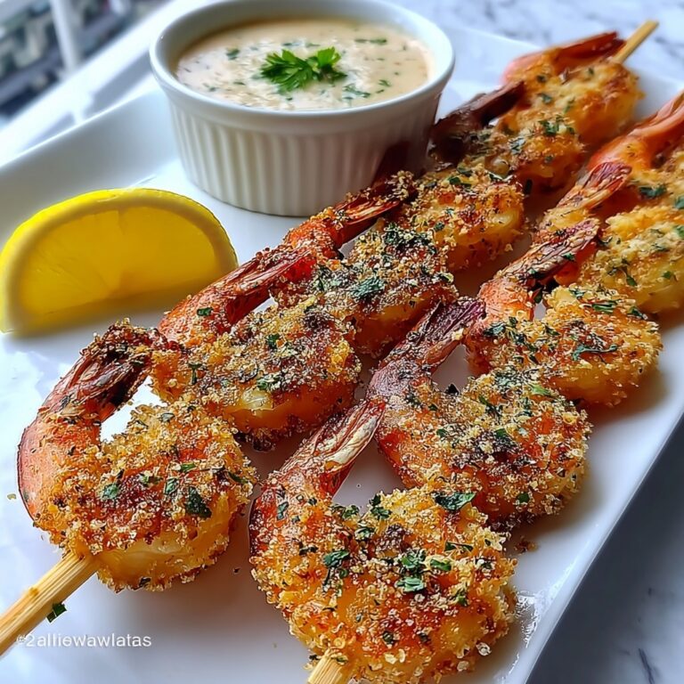 Garlic Parmesan Shrimp Skewers Recipe