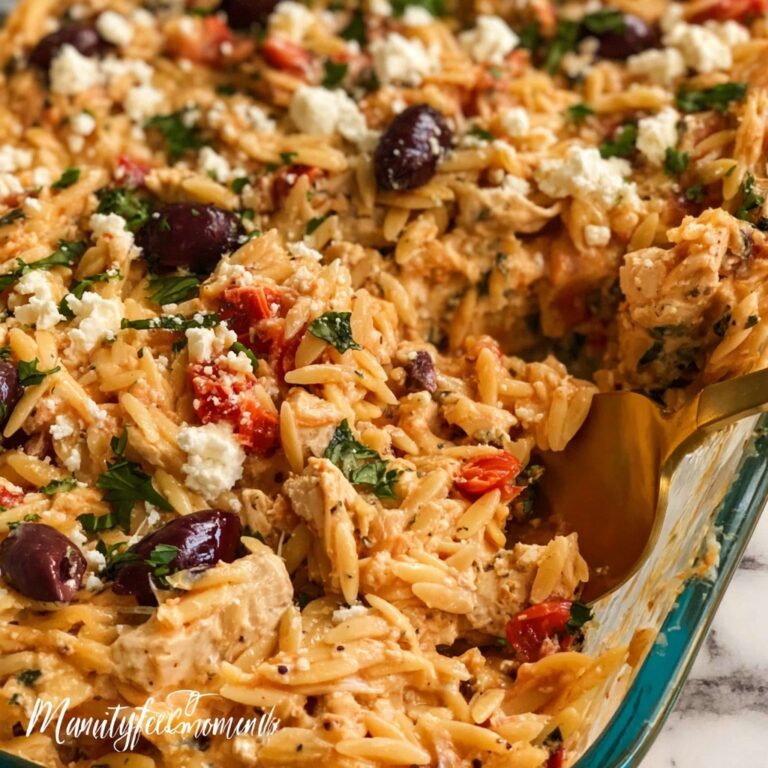 Dump and Bake Greek Chicken and Orzo Recipe
