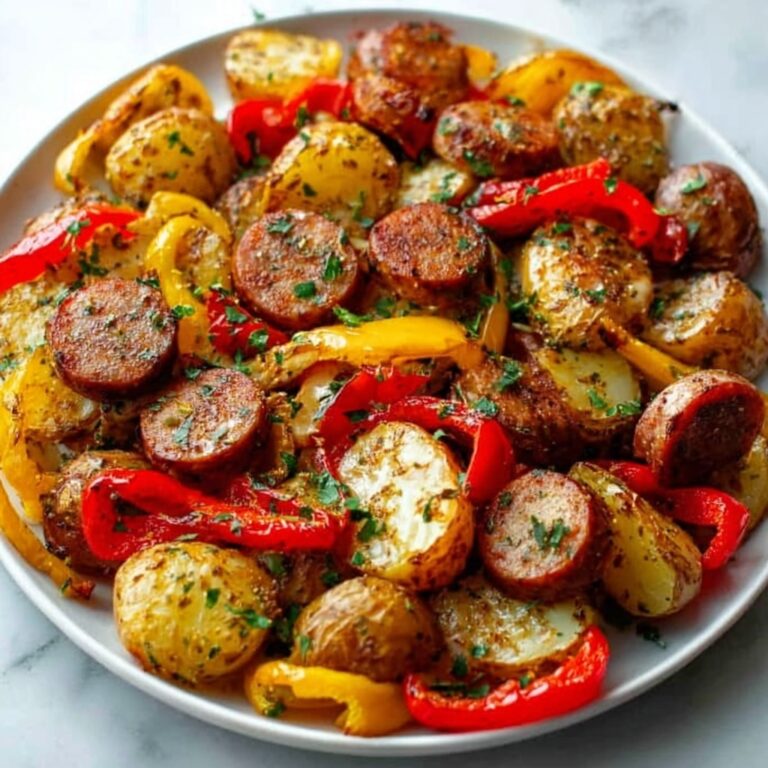 Quick Cajun Sheet Pan Chicken Sausage & Potato Bake Recipe