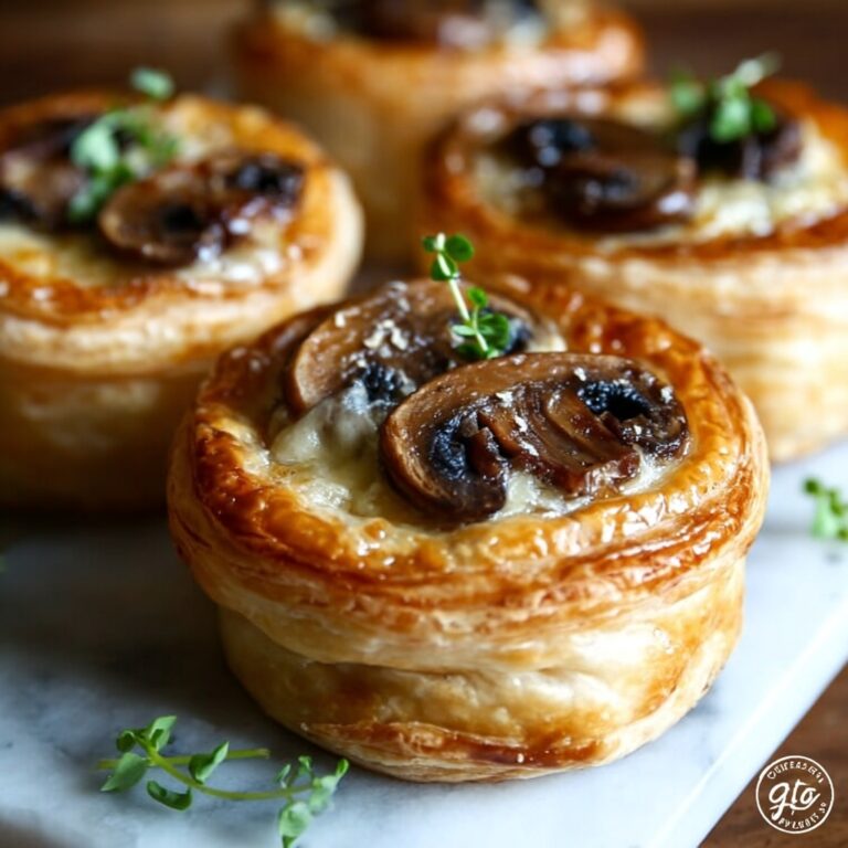 Mushroom and Thyme Mini Puff Pastry Pot Pies Recipe