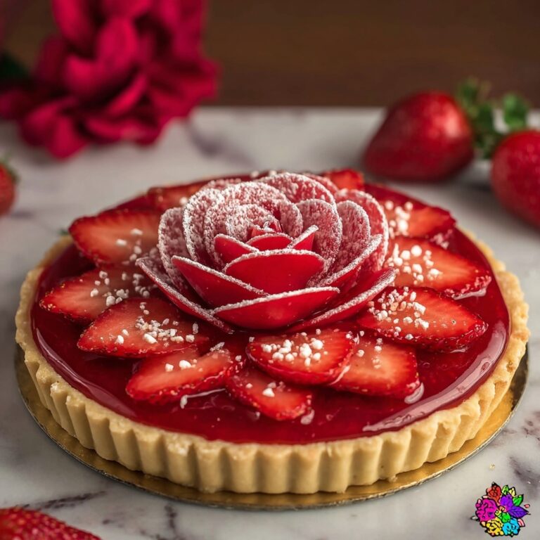 Strawberry Rose Tart with Custard Cream Recipe