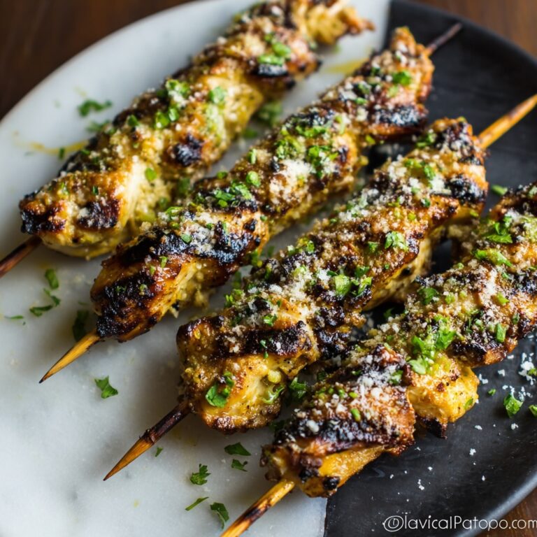 Garlic Parmesan Chicken Skewers Recipe