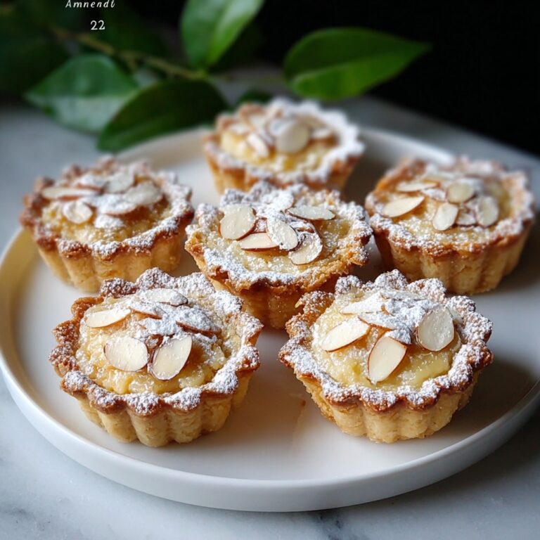 Miniature Almond Tarts with Apricot Jam and Sliced Almonds Recipe