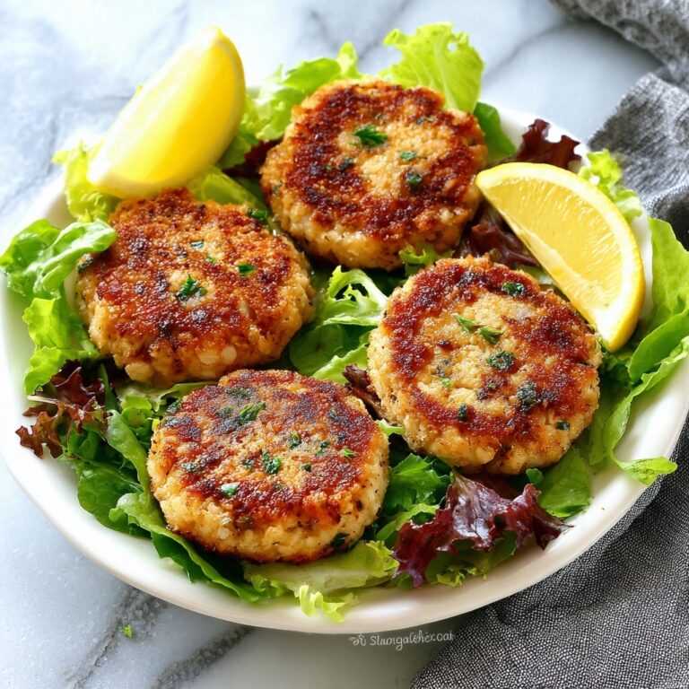 Garlic & Lemon Tuna Cakes with Mixed Leaf Salad Recipe