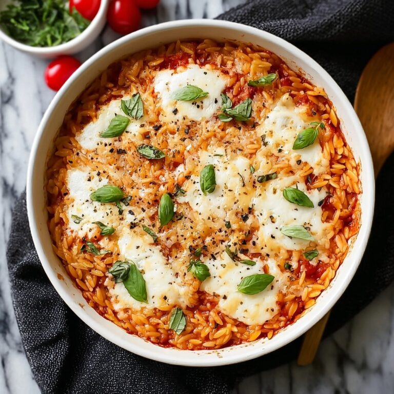 Baked Orzo Pasta with Spinach, Ricotta, and Mozzarella Recipe