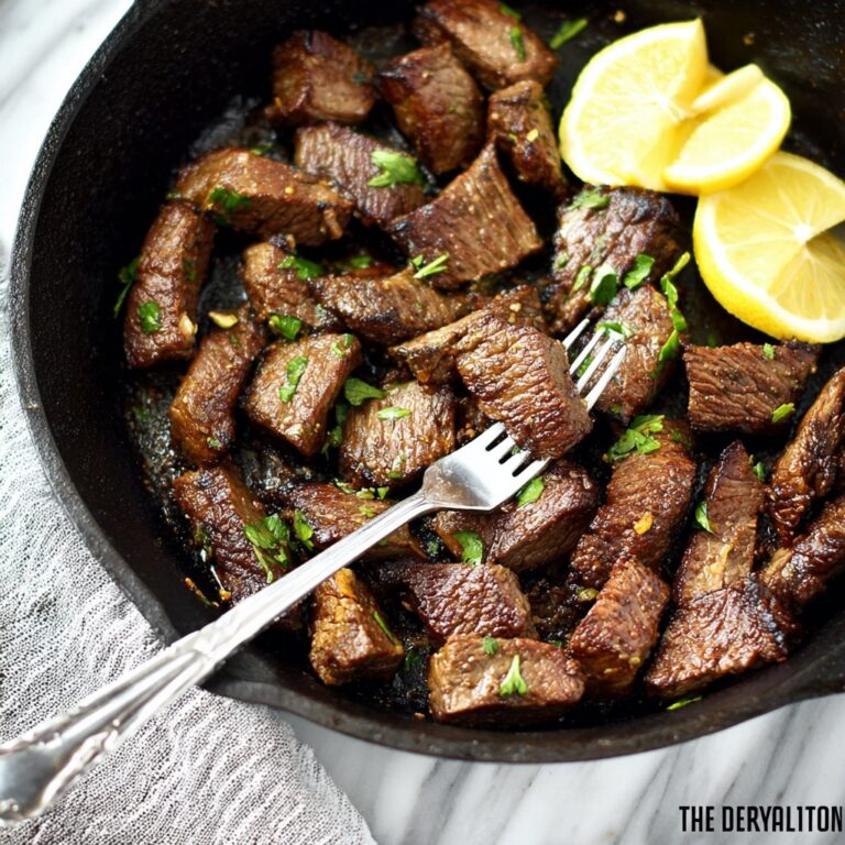 Lemon Garlic Steak Bites Recipe