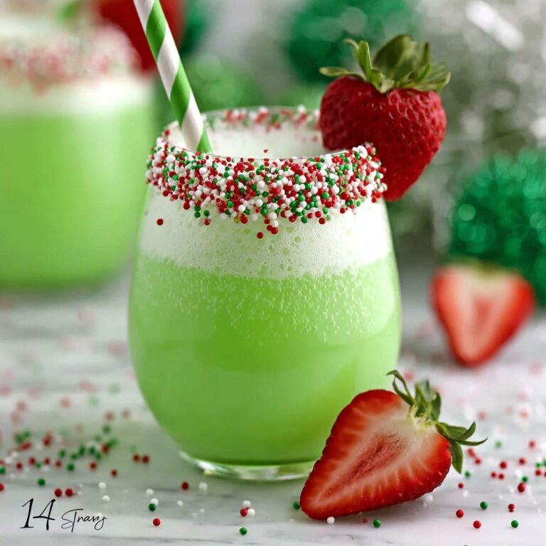 Grinch Punch with Green Hawaiian & Sherbet Recipe