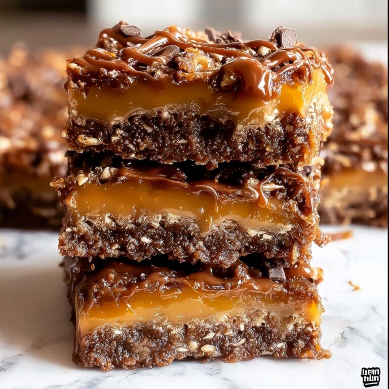 Chocolate Caramel Oatmeal Cookie Bars Recipe