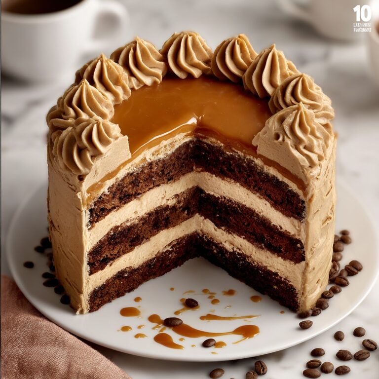 Decadent Caramel Latte Cake with Coffee Buttercream Recipe