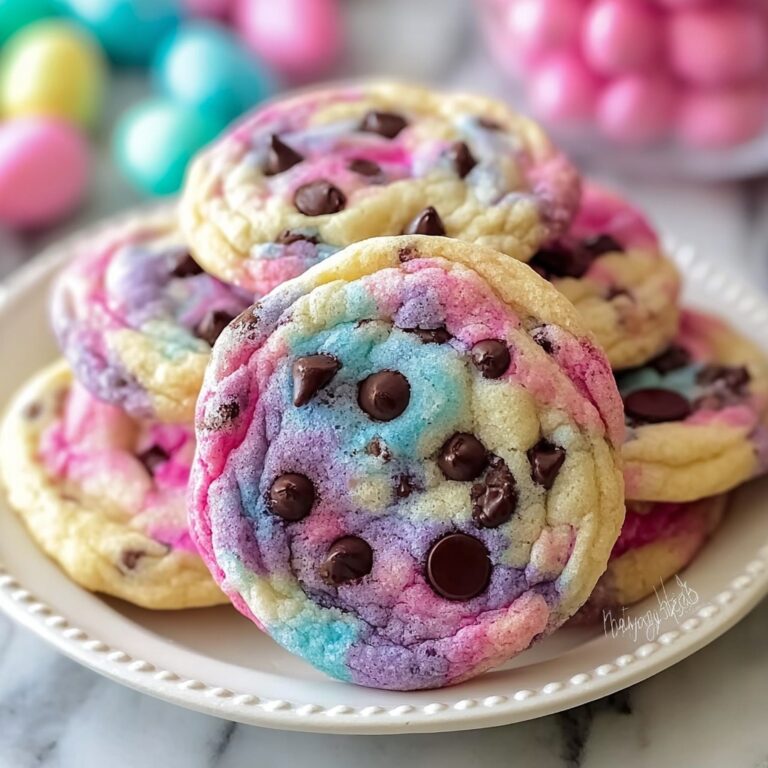 Pastel Marbled Chocolate Chip Cookies with Easter M&M’s Recipe