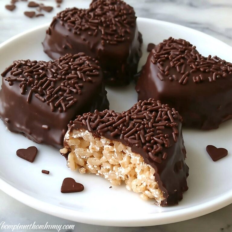 Chocolate Dipped Heart Rice Krispie Treats Recipe