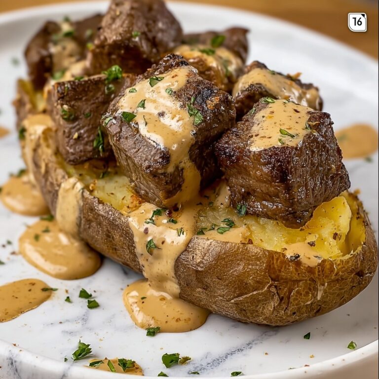 Loaded Baked Potato with Steak Bites Recipe