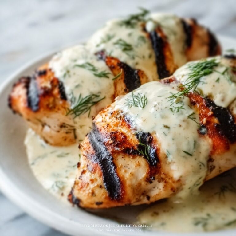 Grilled Chicken Breast with Creamy Dill Sauce Recipe